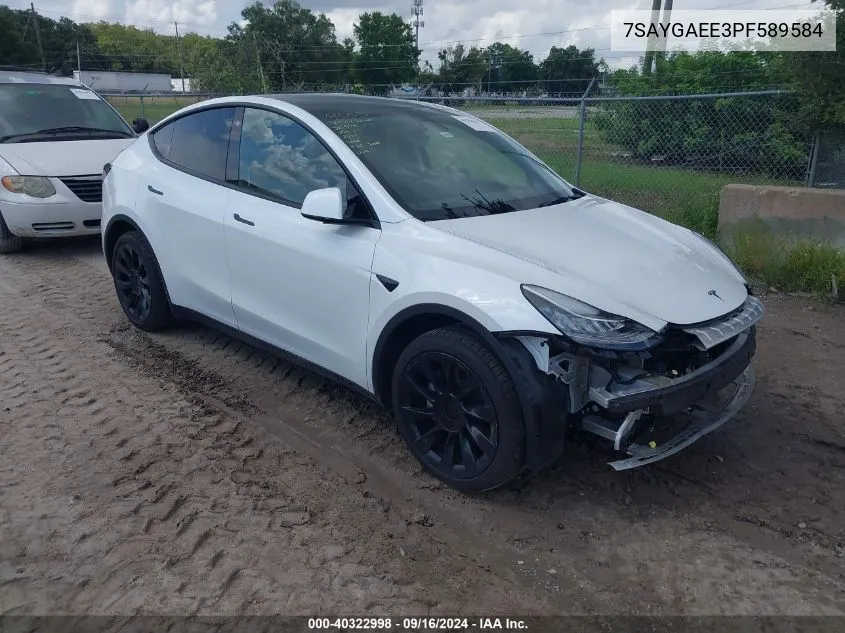 2023 Tesla Model Y VIN: 7SAYGAEE3PF589584 Lot: 40322998