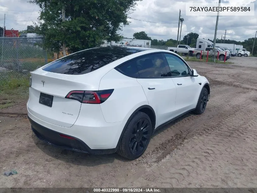 2023 Tesla Model Y VIN: 7SAYGAEE3PF589584 Lot: 40322998