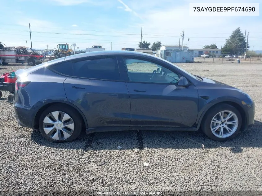 2023 Tesla Model Y Awd/Long Range Dual Motor All-Wheel Drive VIN: 7SAYGDEE9PF674690 Lot: 40719127