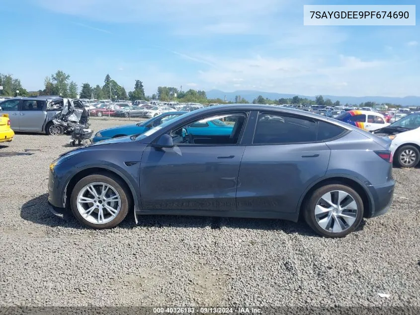 2023 Tesla Model Y Awd/Long Range Dual Motor All-Wheel Drive VIN: 7SAYGDEE9PF674690 Lot: 40719127