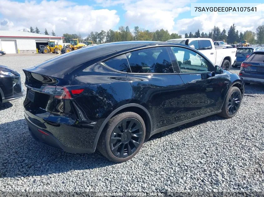 2023 Tesla Model Y Awd/Long Range Dual Motor All-Wheel Drive VIN: 7SAYGDEE0PA107541 Lot: 40339949