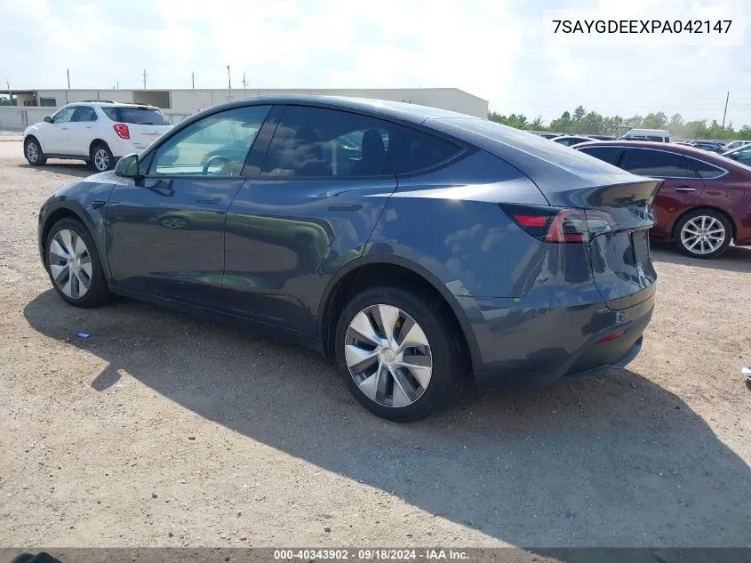 2023 Tesla Model Y Awd/Long Range Dual Motor All-Wheel Drive VIN: 7SAYGDEEXPA042147 Lot: 40343902