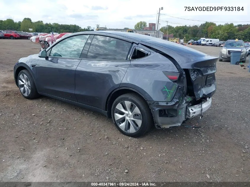 7SAYGDED9PF933184 2023 Tesla Model Y Rwd