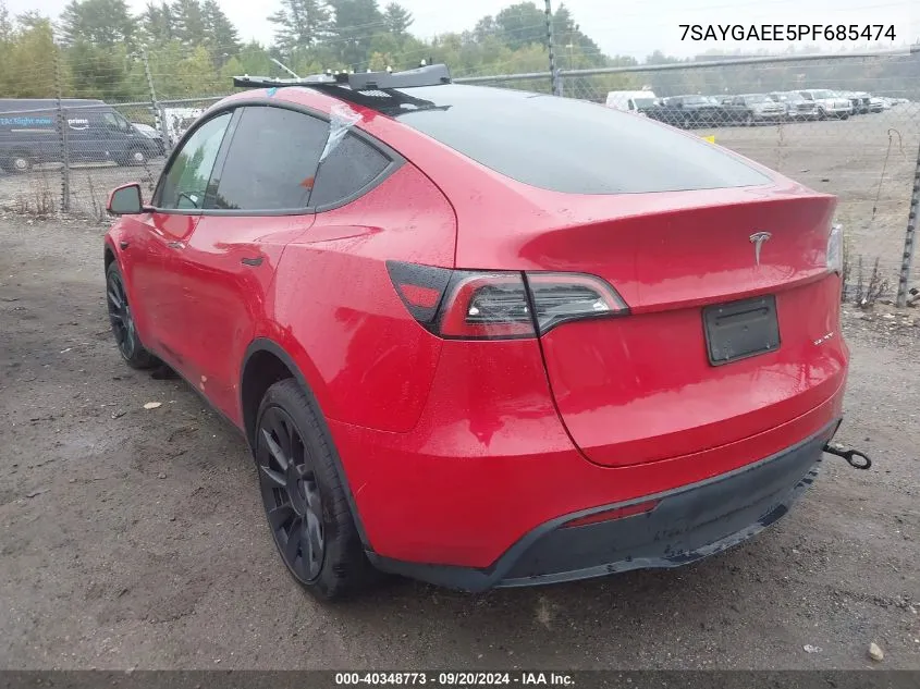 7SAYGAEE5PF685474 2023 Tesla Model Y Awd/Long Range Dual Motor All-Wheel Drive