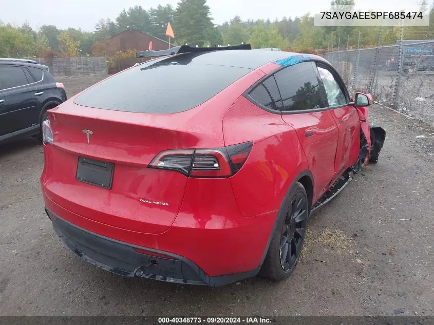 7SAYGAEE5PF685474 2023 Tesla Model Y Awd/Long Range Dual Motor All-Wheel Drive