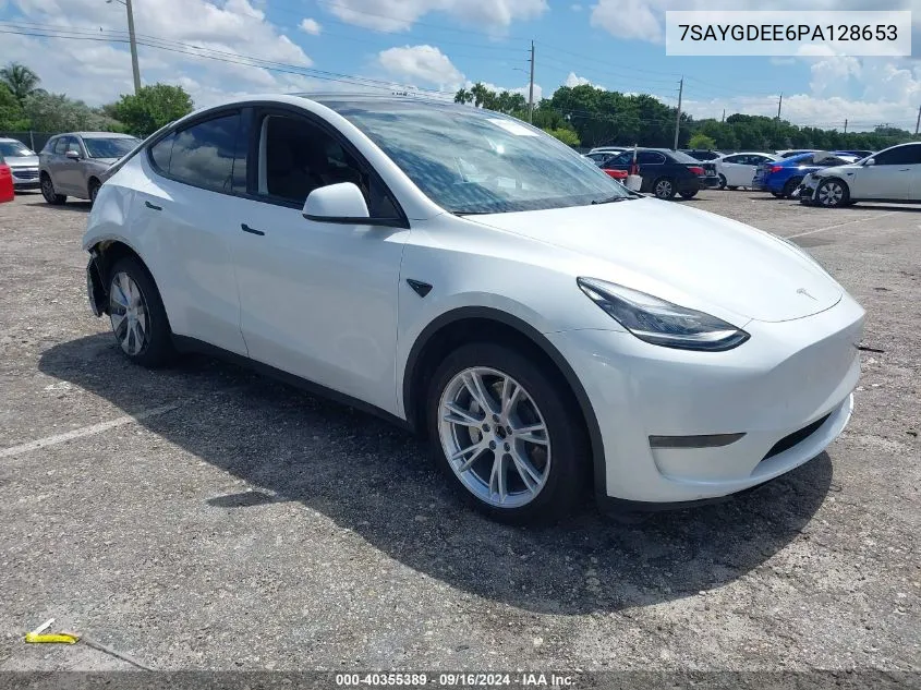 2023 Tesla Model Y Awd/Long Range Dual Motor All-Wheel Drive VIN: 7SAYGDEE6PA128653 Lot: 40355389