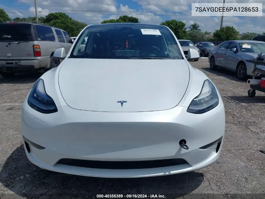 2023 Tesla Model Y Awd/Long Range Dual Motor All-Wheel Drive VIN: 7SAYGDEE6PA128653 Lot: 40355389