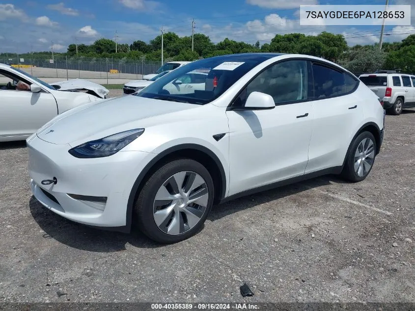 2023 Tesla Model Y Awd/Long Range Dual Motor All-Wheel Drive VIN: 7SAYGDEE6PA128653 Lot: 40355389