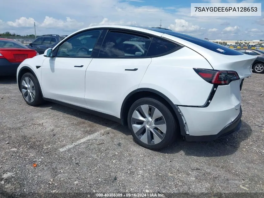 2023 Tesla Model Y Awd/Long Range Dual Motor All-Wheel Drive VIN: 7SAYGDEE6PA128653 Lot: 40355389