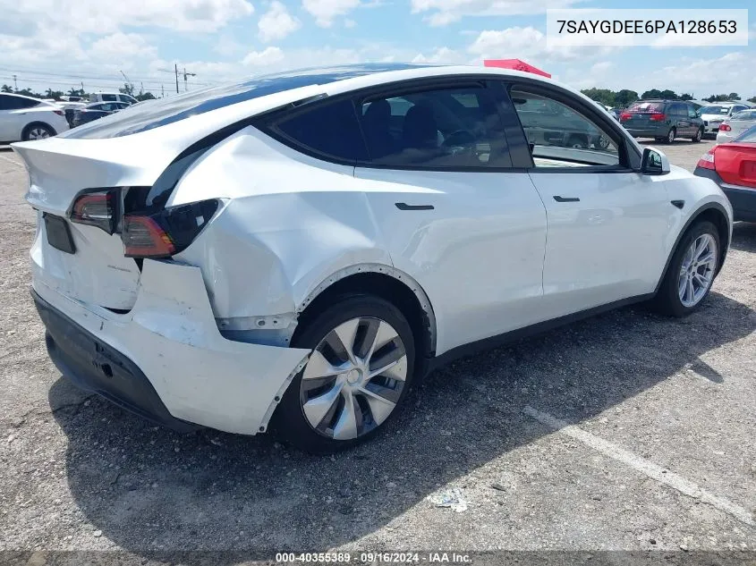 2023 Tesla Model Y Awd/Long Range Dual Motor All-Wheel Drive VIN: 7SAYGDEE6PA128653 Lot: 40355389