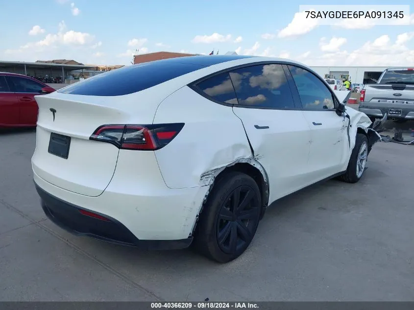 2023 Tesla Model Y Awd/Long Range Dual Motor All-Wheel Drive VIN: 7SAYGDEE6PA091345 Lot: 40366209