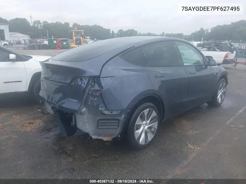 2023 Tesla Model Y Awd/Long Range Dual Motor All-Wheel Drive VIN: 7SAYGDEE7PF627495 Lot: 40367132