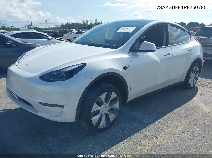 7SAYGDEE1PF760785 2023 Tesla Model Y Awd/Long Range Dual Motor All-Wheel Drive