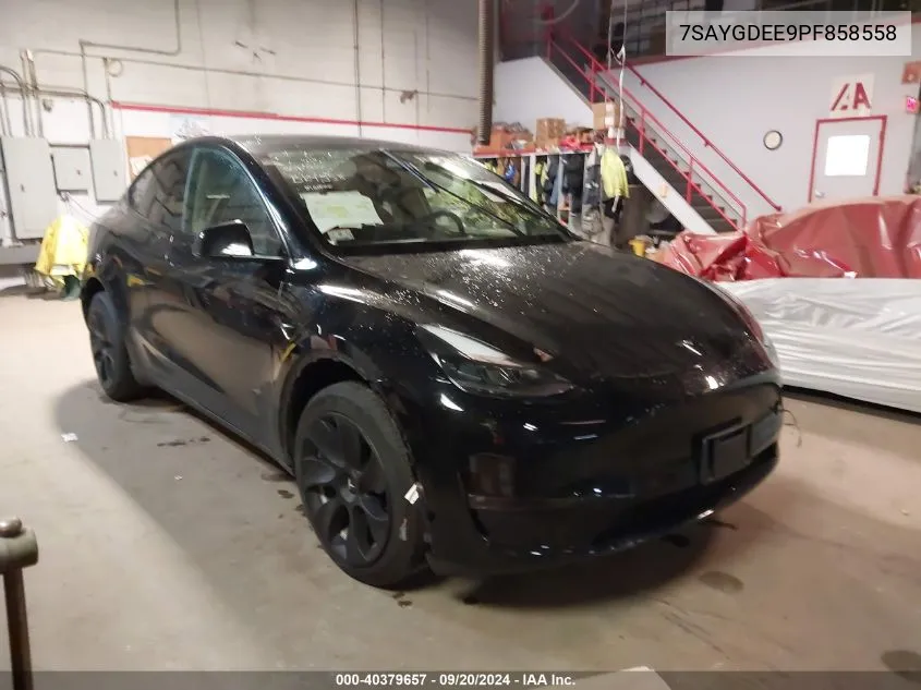 2023 Tesla Model Y Awd/Long Range Dual Motor All-Wheel Drive VIN: 7SAYGDEE9PF858558 Lot: 40379657