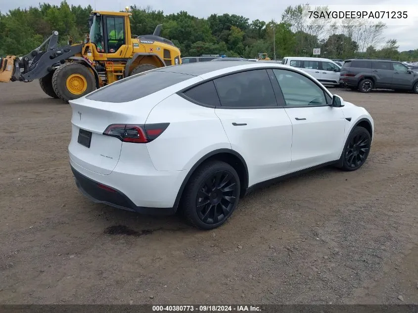 2023 Tesla Model Y Awd/Long Range Dual Motor All-Wheel Drive VIN: 7SAYGDEE9PA071235 Lot: 40380773