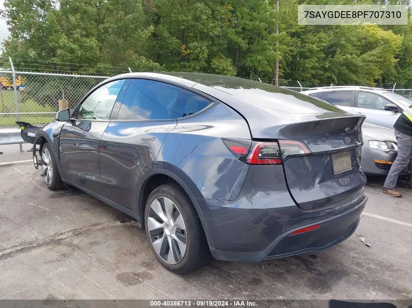 2023 Tesla Model Y Awd/Long Range Dual Motor All-Wheel Drive VIN: 7SAYGDEE8PF707310 Lot: 40386713