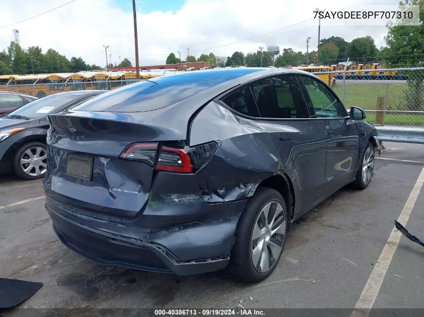 2023 Tesla Model Y Awd/Long Range Dual Motor All-Wheel Drive VIN: 7SAYGDEE8PF707310 Lot: 40386713