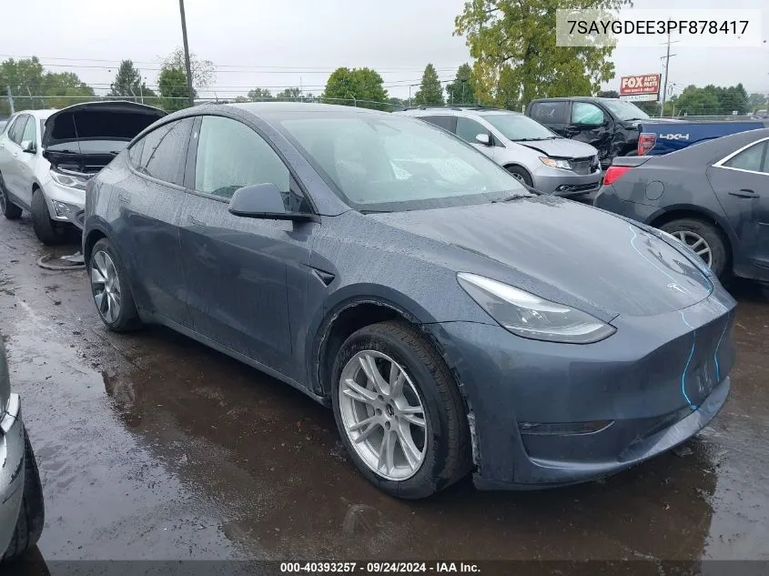 2023 Tesla Model Y Awd/Long Range Dual Motor All-Wheel Drive VIN: 7SAYGDEE3PF878417 Lot: 40393257