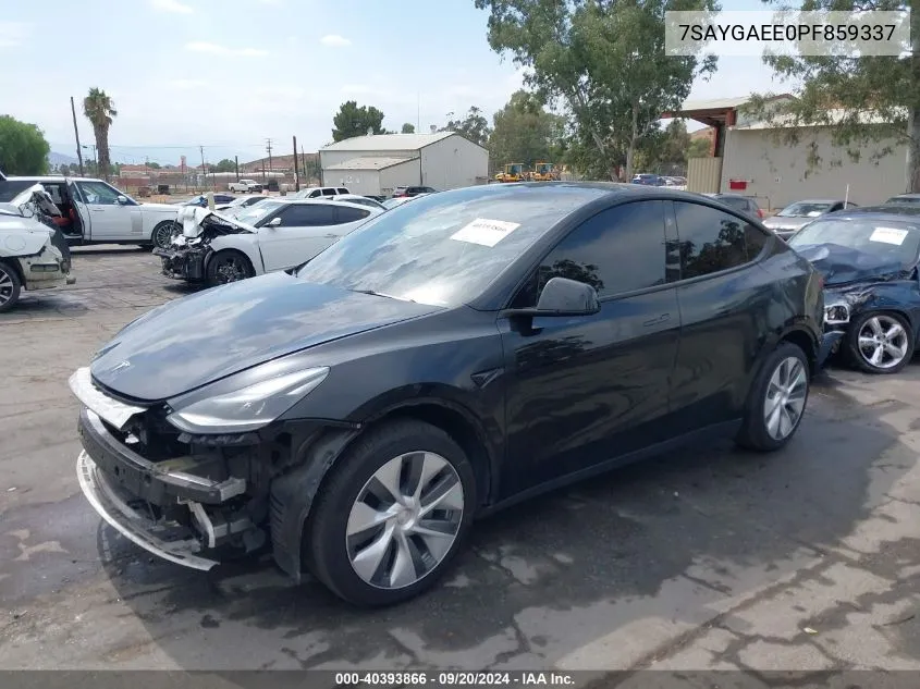 2023 Tesla Model Y Awd/Long Range Dual Motor All-Wheel Drive VIN: 7SAYGAEE0PF859337 Lot: 40393866