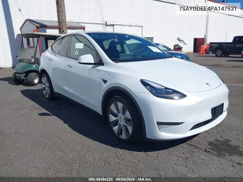 2023 Tesla Model Y Awd/Long Range Dual Motor All-Wheel Drive VIN: 7SAYGDEE4PA147931 Lot: 40394220