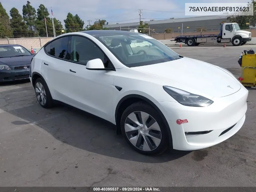 2023 Tesla Model Y Awd/Long Range Dual Motor All-Wheel Drive VIN: 7SAYGAEE8PF812623 Lot: 40395537