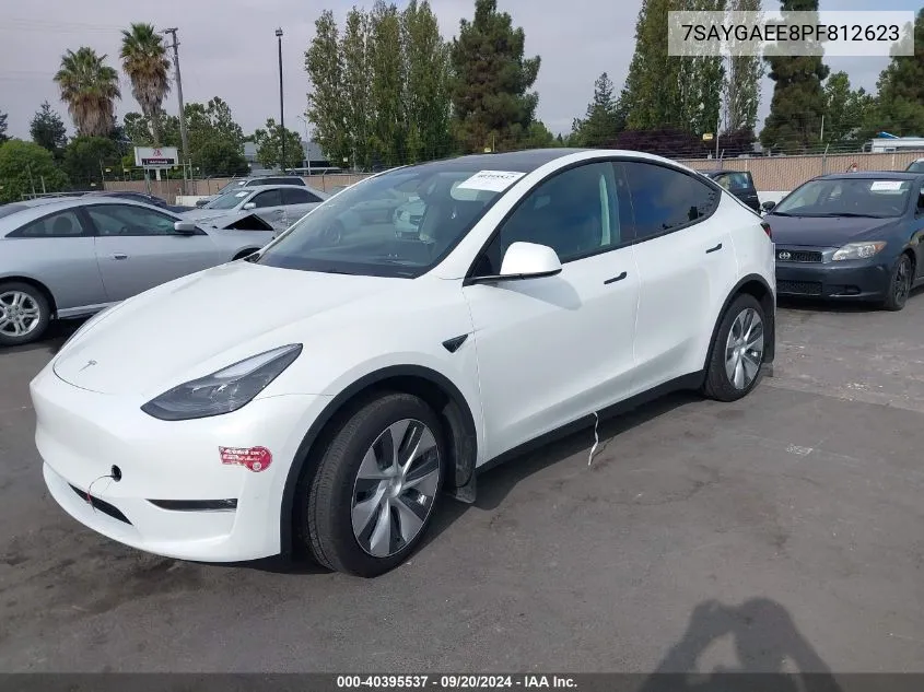 2023 Tesla Model Y Awd/Long Range Dual Motor All-Wheel Drive VIN: 7SAYGAEE8PF812623 Lot: 40395537