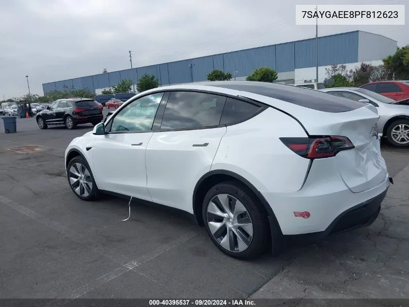 2023 Tesla Model Y Awd/Long Range Dual Motor All-Wheel Drive VIN: 7SAYGAEE8PF812623 Lot: 40395537