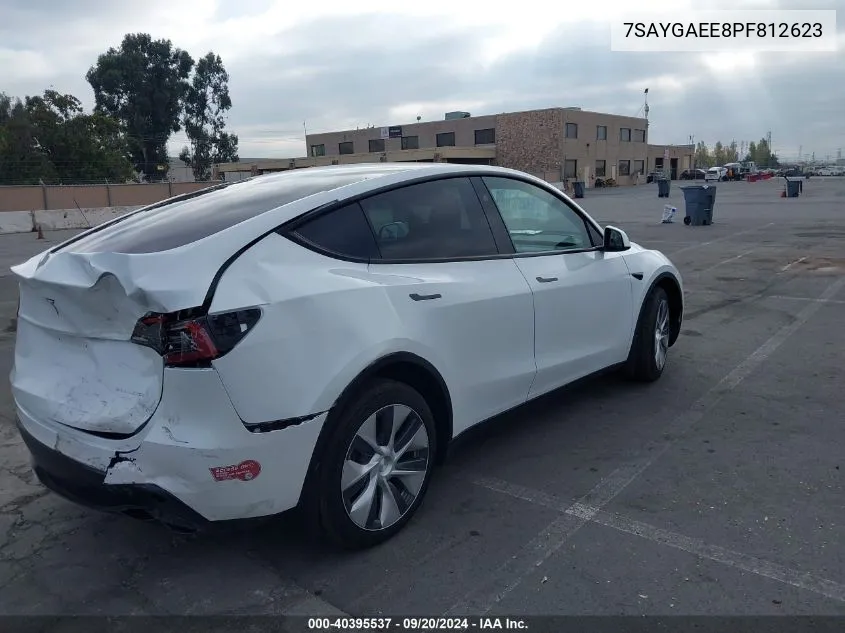 2023 Tesla Model Y Awd/Long Range Dual Motor All-Wheel Drive VIN: 7SAYGAEE8PF812623 Lot: 40395537