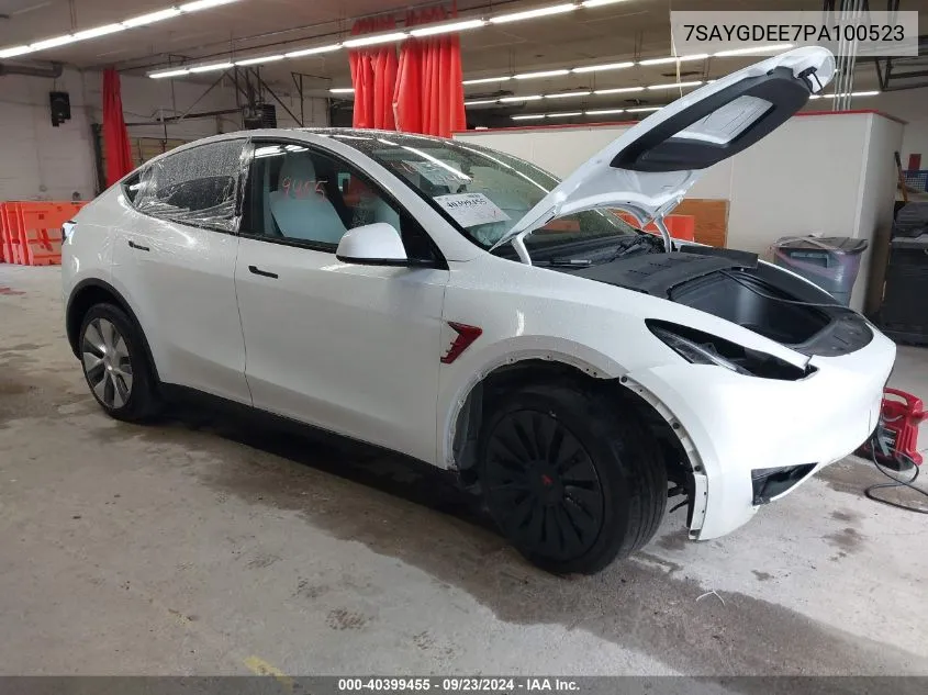 2023 Tesla Model Y VIN: 7SAYGDEE7PA100523 Lot: 40399455