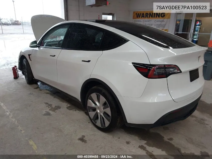 2023 Tesla Model Y VIN: 7SAYGDEE7PA100523 Lot: 40399455