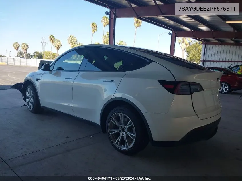 7SAYGDEE2PF675311 2023 Tesla Model Y Awd/Long Range Dual Motor All-Wheel Drive