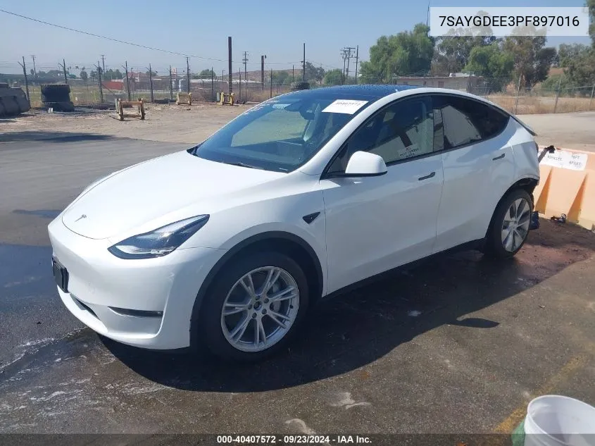 2023 Tesla Model Y VIN: 7SAYGDEE3PF897016 Lot: 40407572