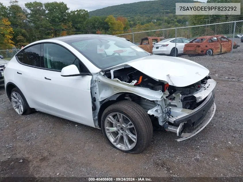 2023 Tesla Model Y Awd/Long Range Dual Motor All-Wheel Drive VIN: 7SAYGDEE9PF823292 Lot: 40408608