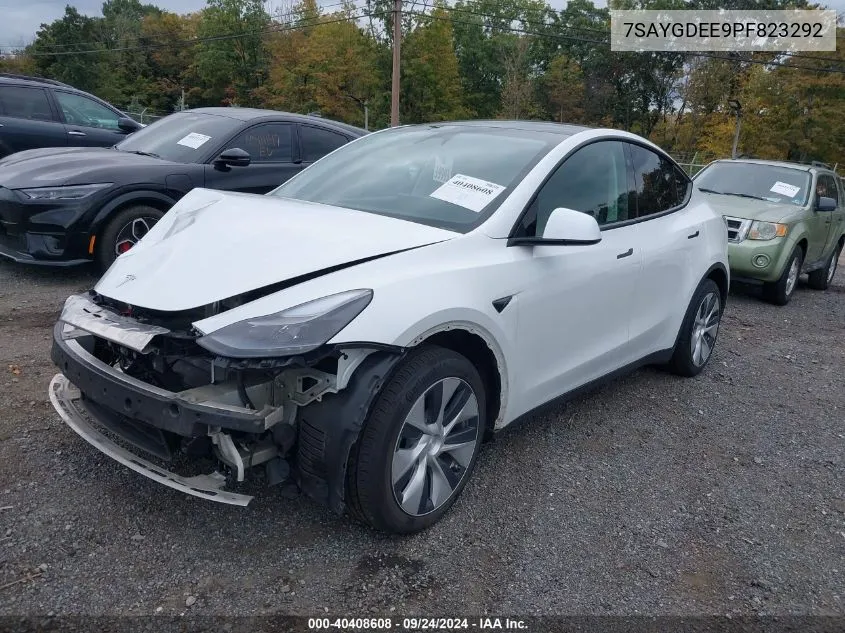 2023 Tesla Model Y Awd/Long Range Dual Motor All-Wheel Drive VIN: 7SAYGDEE9PF823292 Lot: 40408608