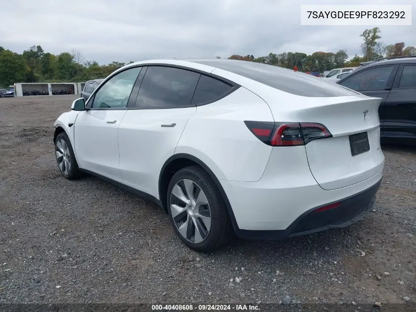 2023 Tesla Model Y Awd/Long Range Dual Motor All-Wheel Drive VIN: 7SAYGDEE9PF823292 Lot: 40408608