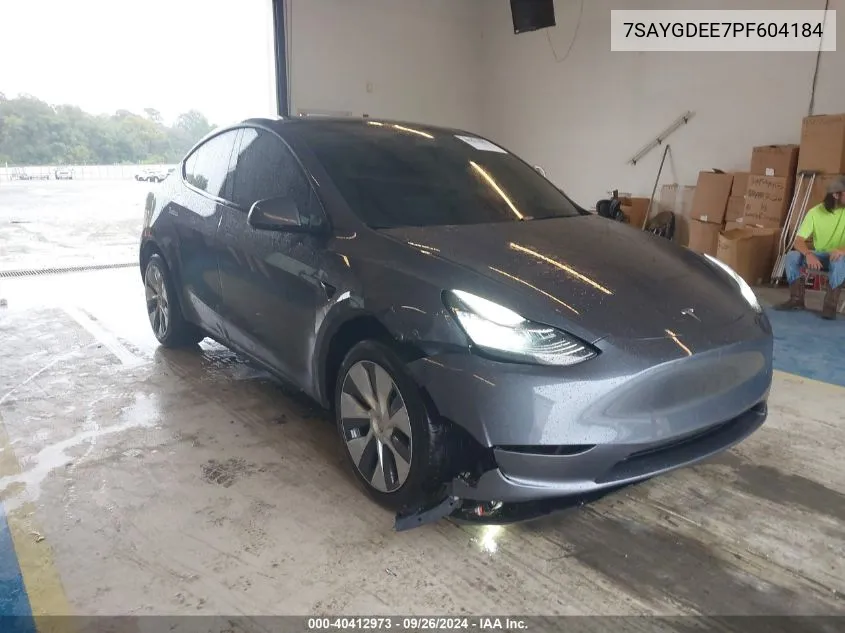 2023 Tesla Model Y Awd/Long Range Dual Motor All-Wheel Drive VIN: 7SAYGDEE7PF604184 Lot: 40412973