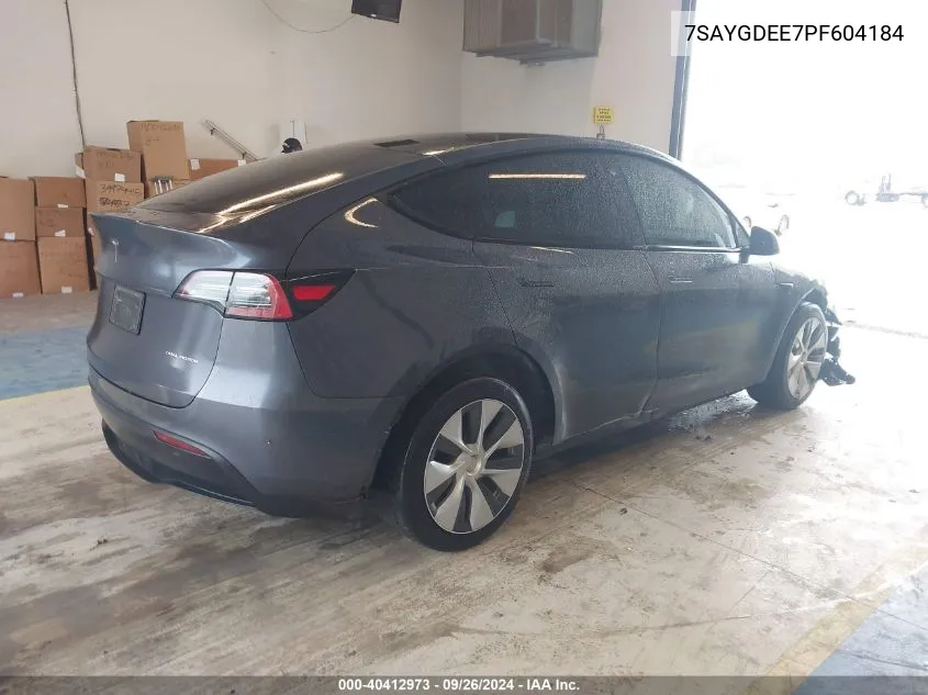 2023 Tesla Model Y Awd/Long Range Dual Motor All-Wheel Drive VIN: 7SAYGDEE7PF604184 Lot: 40412973