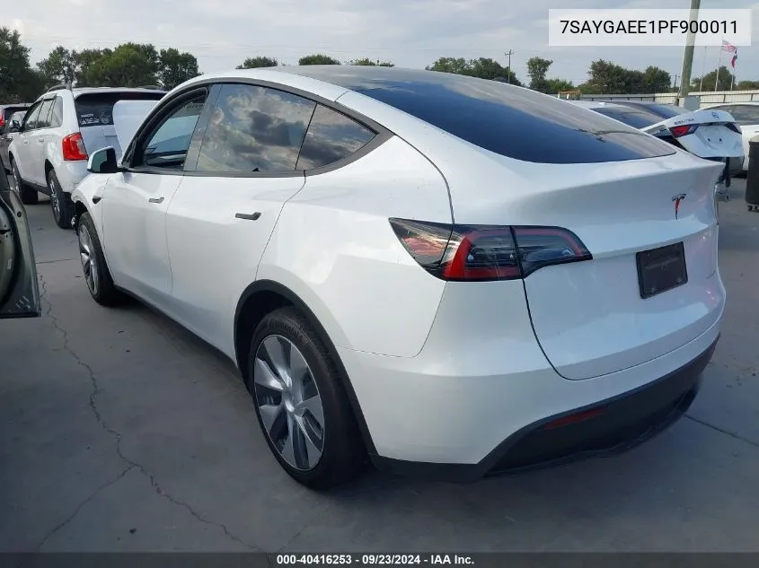 2023 Tesla Model Y Awd/Long Range Dual Motor All-Wheel Drive VIN: 7SAYGAEE1PF900011 Lot: 40416253