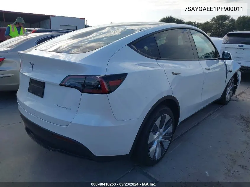 2023 Tesla Model Y Awd/Long Range Dual Motor All-Wheel Drive VIN: 7SAYGAEE1PF900011 Lot: 40416253