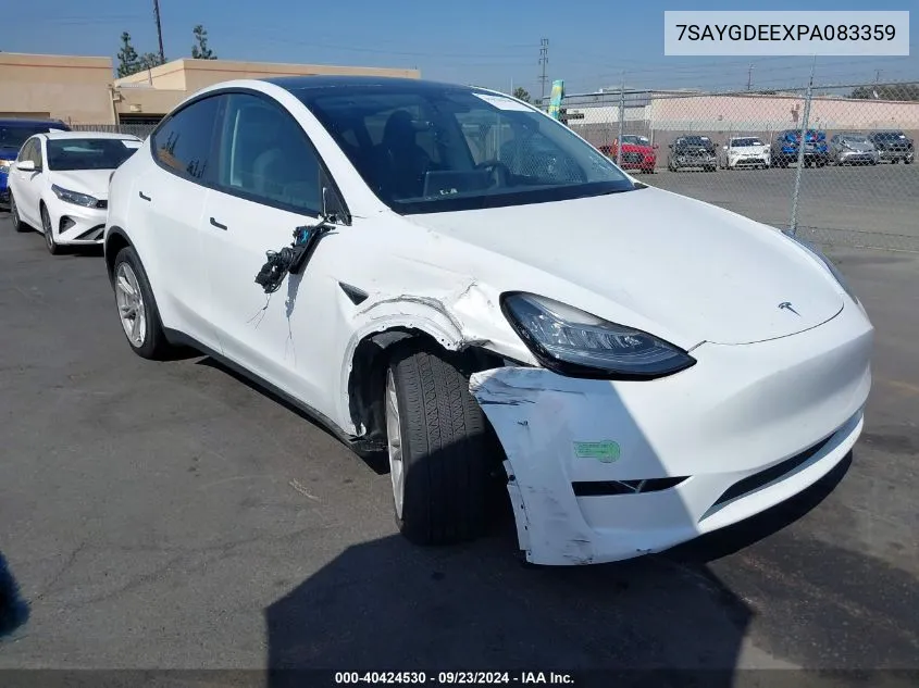 2023 Tesla Model Y Awd/Long Range Dual Motor All-Wheel Drive VIN: 7SAYGDEEXPA083359 Lot: 40424530