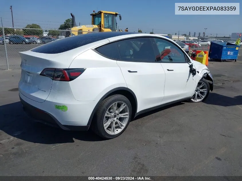 2023 Tesla Model Y Awd/Long Range Dual Motor All-Wheel Drive VIN: 7SAYGDEEXPA083359 Lot: 40424530