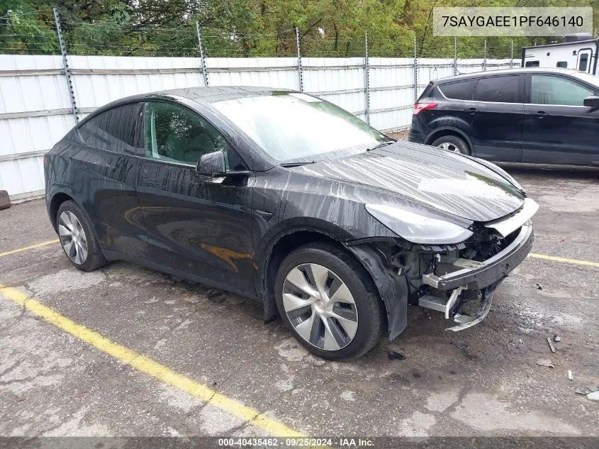 2023 Tesla Model Y Awd/Long Range Dual Motor All-Wheel Drive VIN: 7SAYGAEE1PF646140 Lot: 40435462