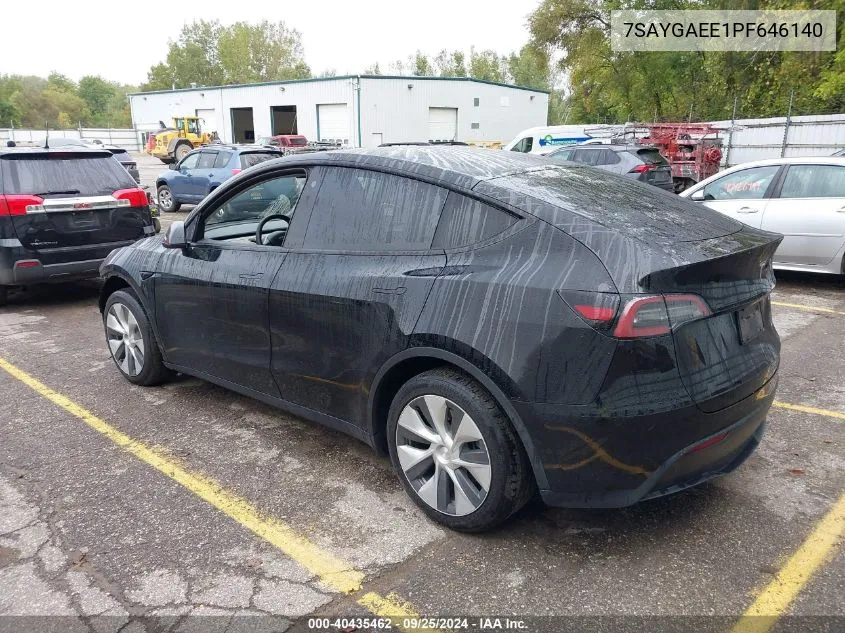 2023 Tesla Model Y Awd/Long Range Dual Motor All-Wheel Drive VIN: 7SAYGAEE1PF646140 Lot: 40435462