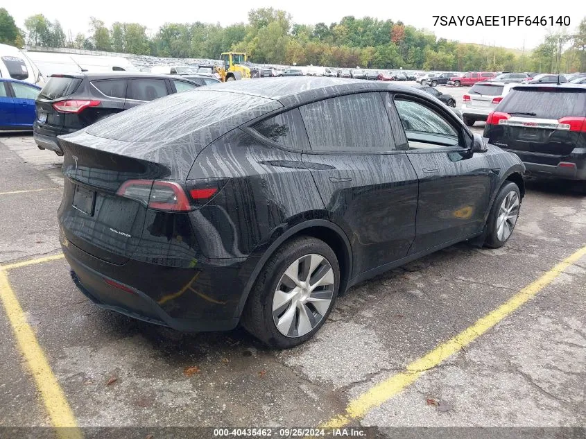 2023 Tesla Model Y Awd/Long Range Dual Motor All-Wheel Drive VIN: 7SAYGAEE1PF646140 Lot: 40435462