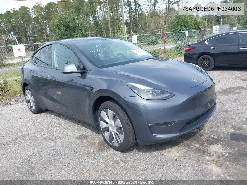 7SAYGDED6PF934003 2023 Tesla Model Y Rwd