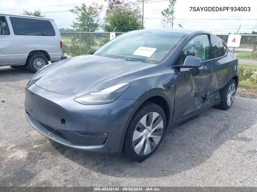 7SAYGDED6PF934003 2023 Tesla Model Y Rwd