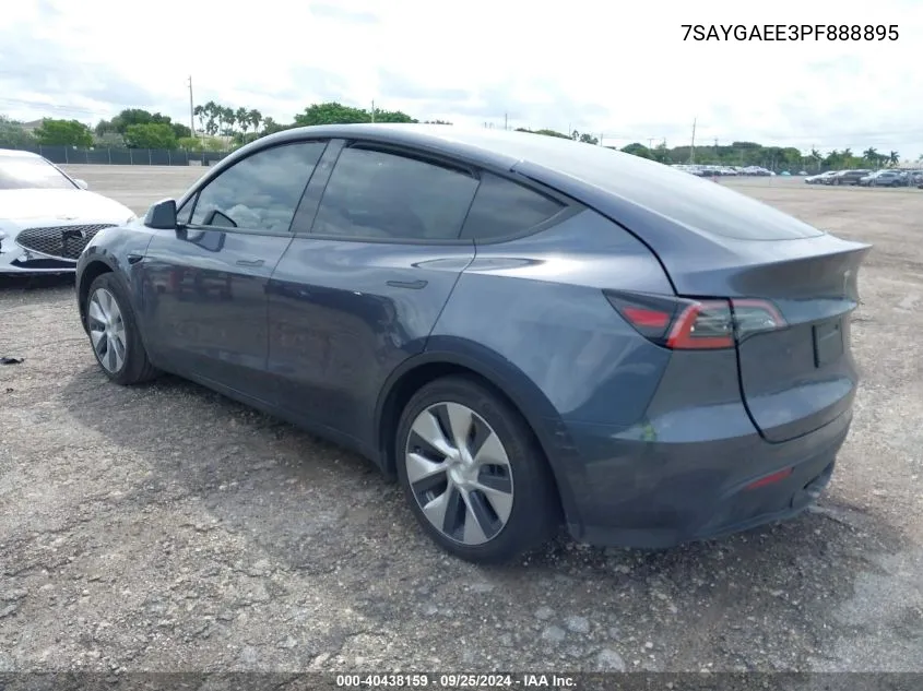 2023 Tesla Model Y Awd/Long Range Dual Motor All-Wheel Drive VIN: 7SAYGAEE3PF888895 Lot: 40438159