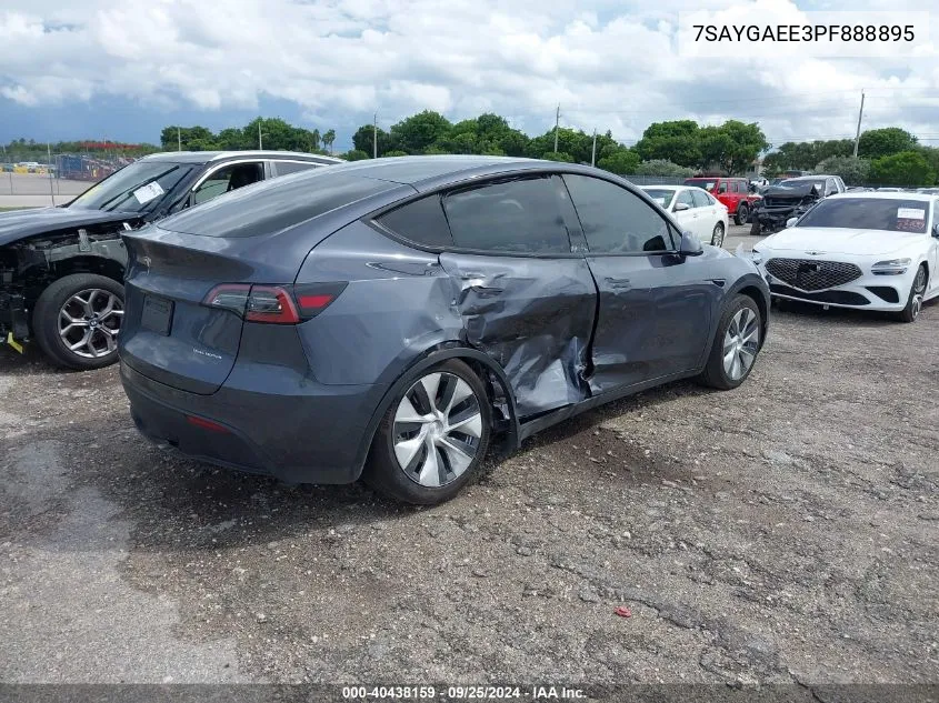 2023 Tesla Model Y Awd/Long Range Dual Motor All-Wheel Drive VIN: 7SAYGAEE3PF888895 Lot: 40438159