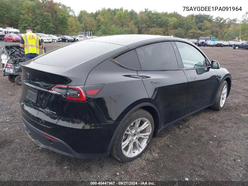 2023 Tesla Model Y Awd/Long Range Dual Motor All-Wheel Drive VIN: 7SAYGDEE1PA091964 Lot: 40447967