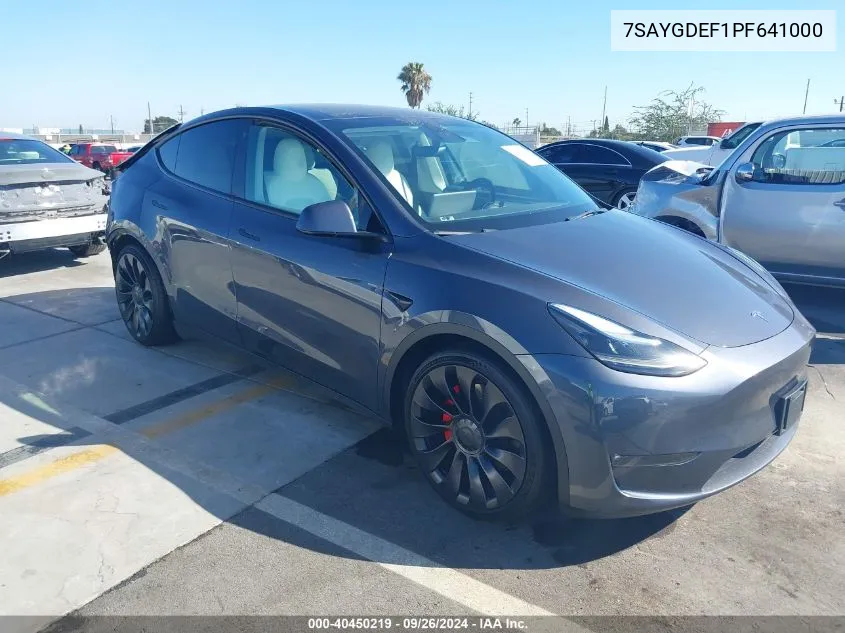 7SAYGDEF1PF641000 2023 Tesla Model Y Awd/Performance Dual Motor All-Wheel Drive